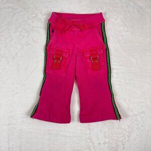 Y2K Ralph Lauren Pink Cargo Sweat Pants 12M Girl Streetwear